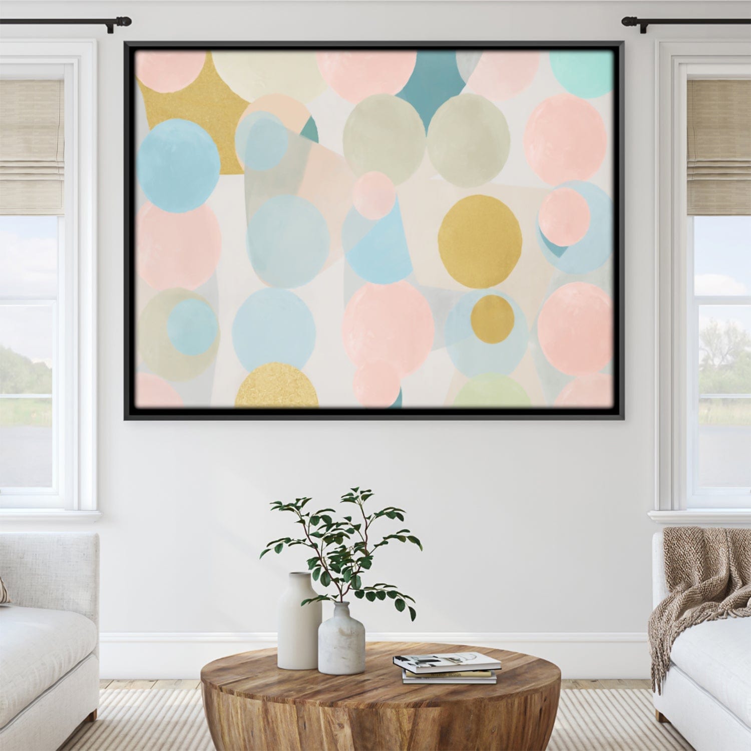 Infinite Dotscape Canvas Art 45 x 30cm / Unframed Canvas Print Clock Canvas
