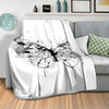 Inked Butterfly Blanket Blanket Clock Canvas