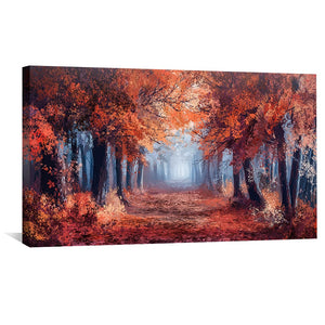 Into the Ember Forest Canvas Art Clock Canvas