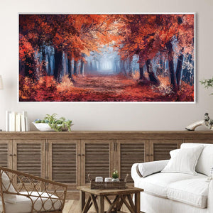 Into the Ember Forest Canvas Art Clock Canvas