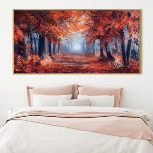 Into the Ember Forest Canvas Art Clock Canvas