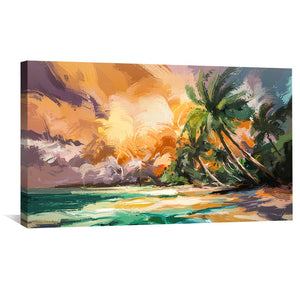 Island Reverie Canvas Art Clock Canvas