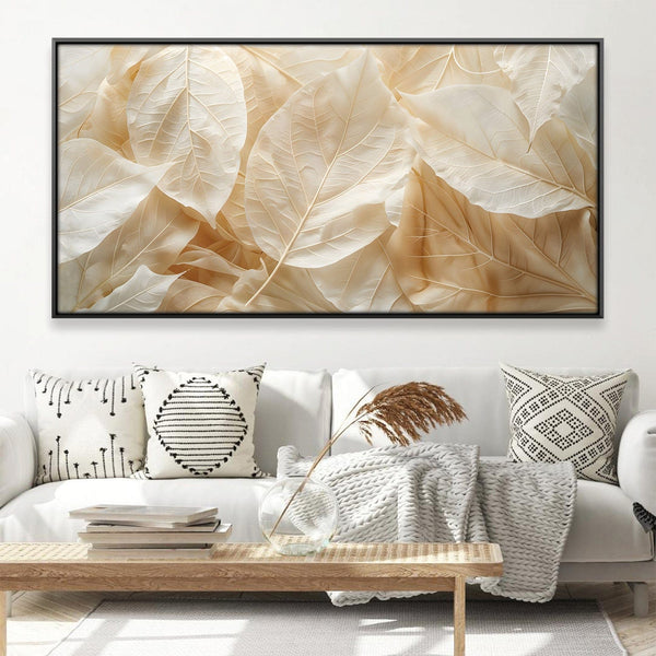 Ivory Petals Canvas Art 20 x 10in / Canvas Clock Canvas