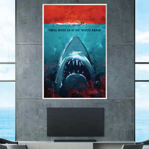 Jaws Redux Canvas Art Clock Canvas