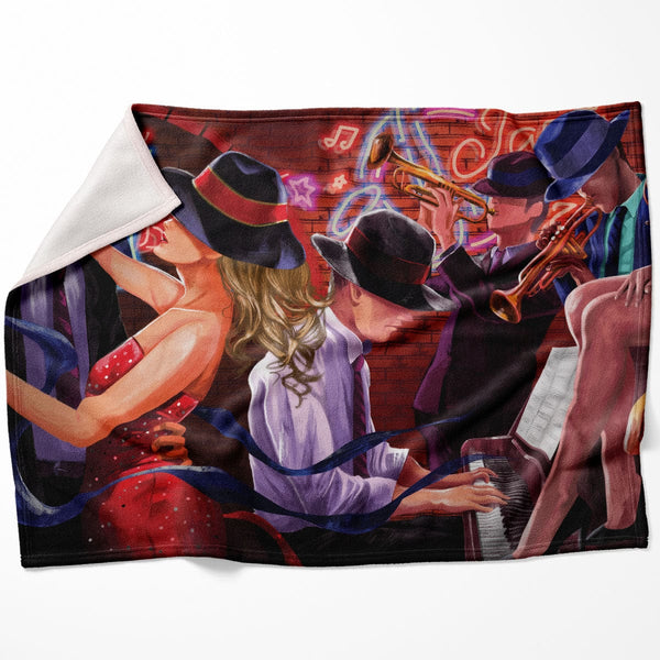 Jazz Nights Blanket Blanket 75 x 100cm Clock Canvas