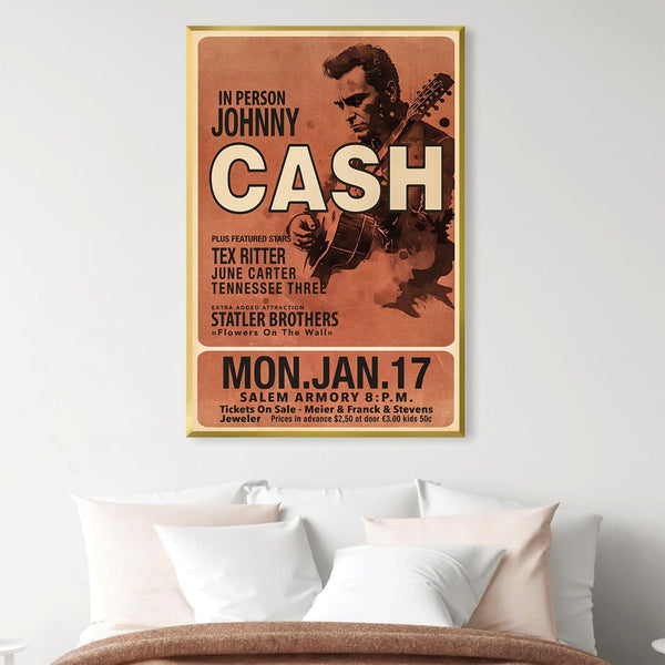 Johnny Cash Canvas Art Clock Canvas