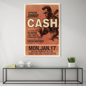 Johnny Cash Canvas Art Clock Canvas
