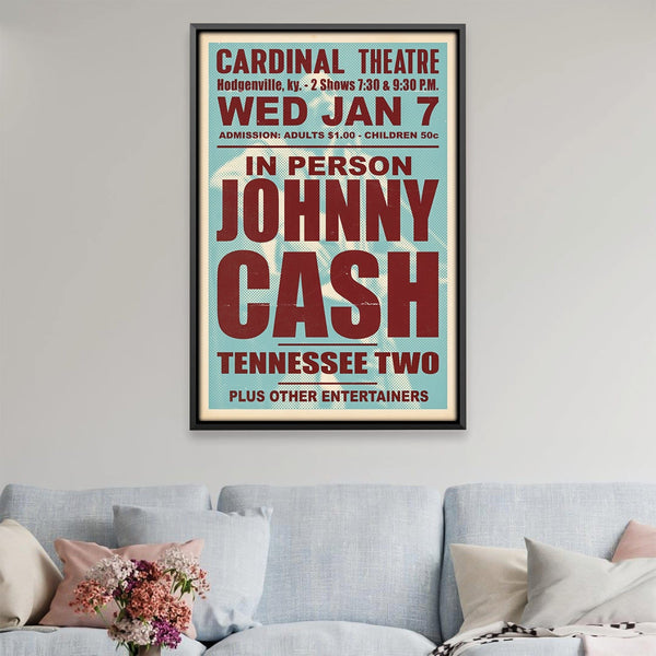 Johnny Cash & the Tennessee Two 1959 Canvas Art Clock Canvas