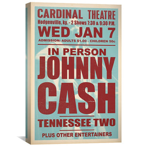 Johnny Cash & the Tennessee Two 1959 Canvas Art Clock Canvas