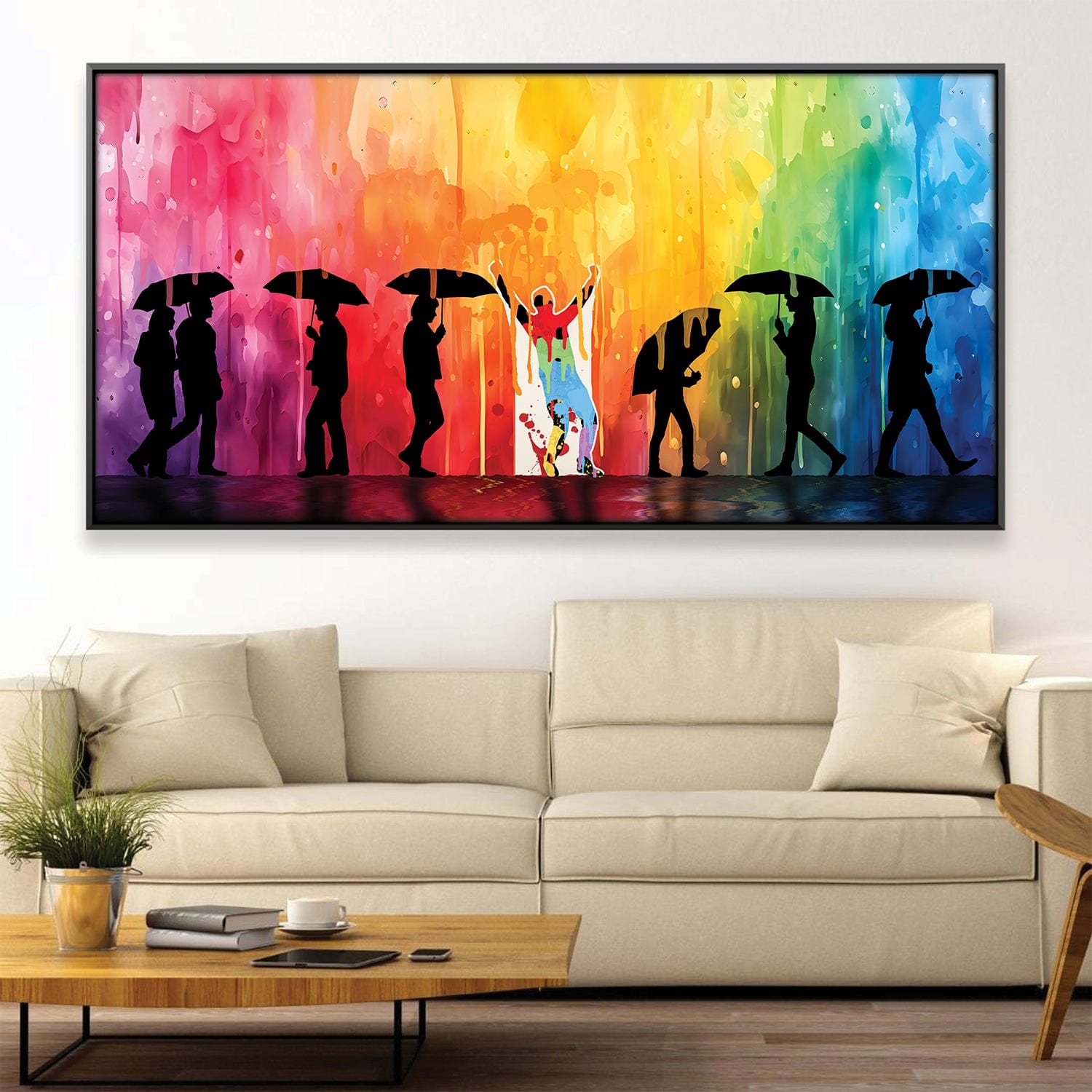 Joy in the Rain Art Clock Canvas