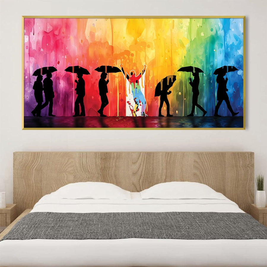 Joy in the Rain Art Clock Canvas