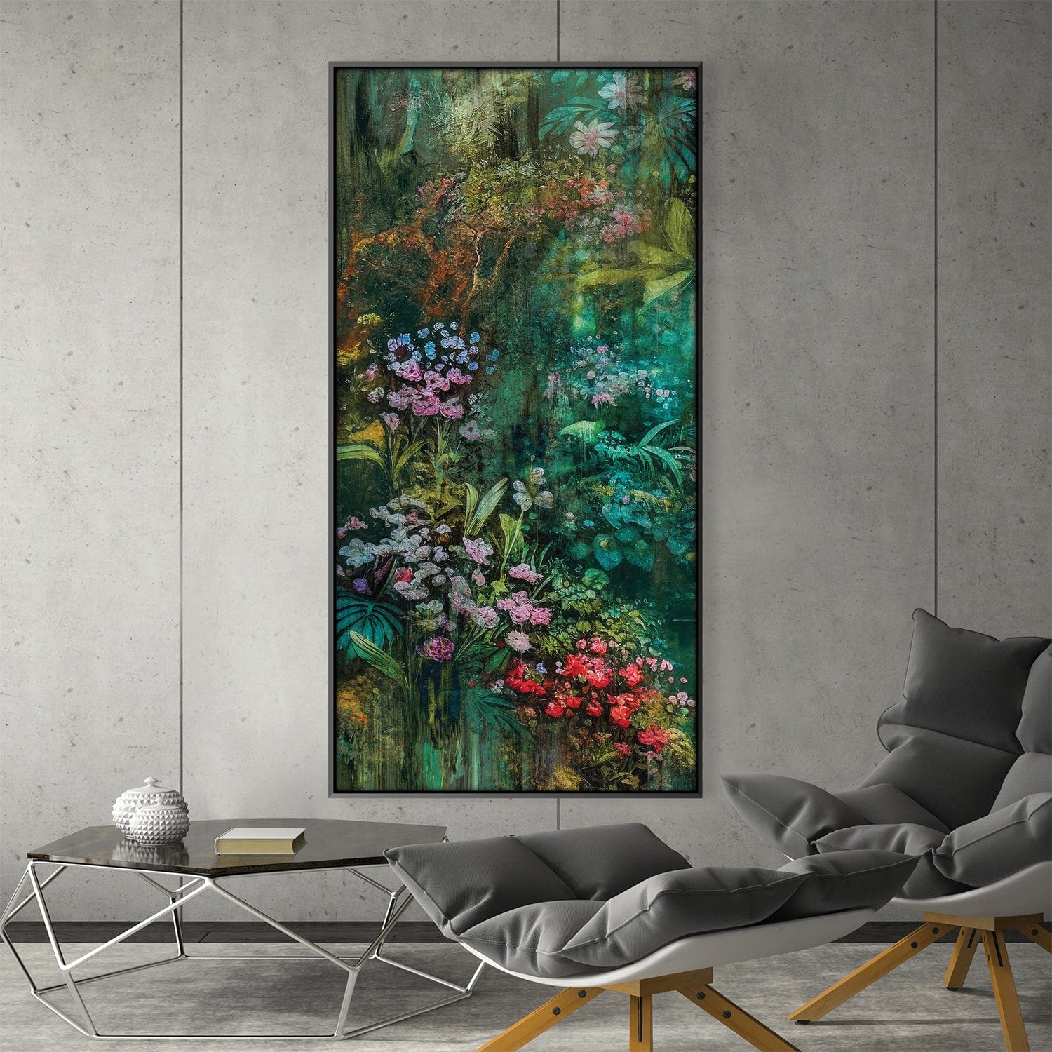Jungle Flowers Canvas Art Clock Canvas