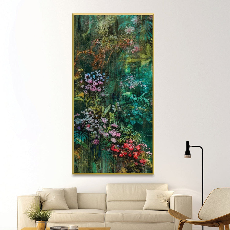 Jungle Flowers Canvas Art Clock Canvas