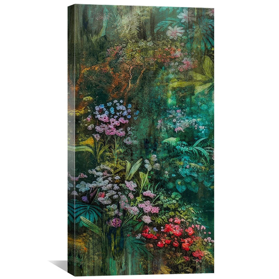 Jungle Flowers Canvas Art Clock Canvas