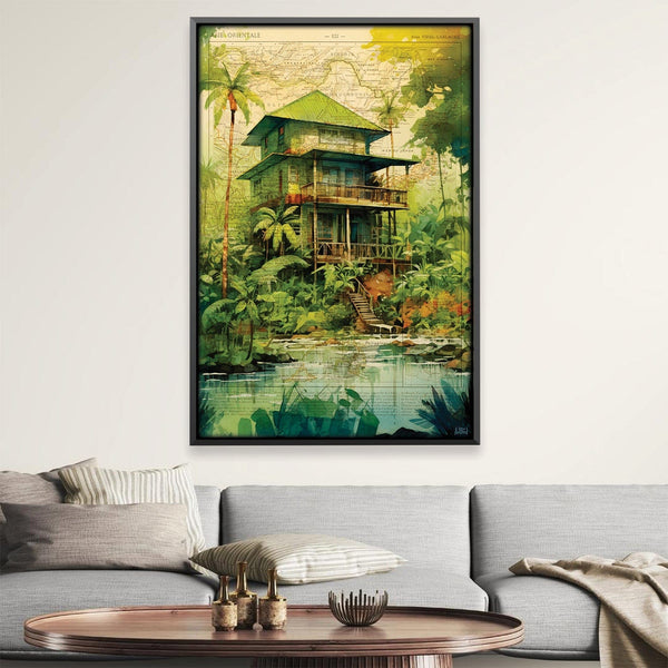 Jungle House Canvas Art Clock Canvas