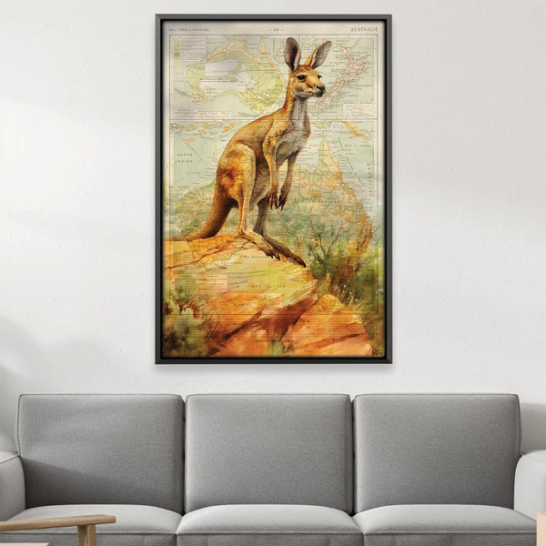 Kangaroo Canvas Art Clock Canvas