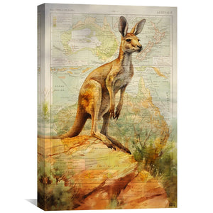 Kangaroo Canvas Art Clock Canvas