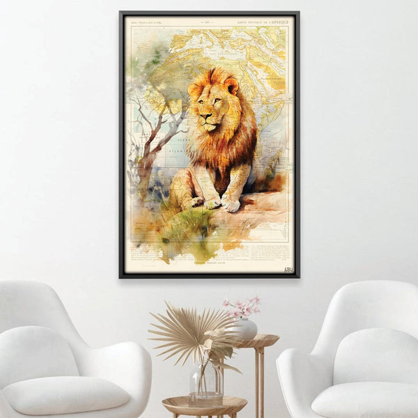 King Lion Canvas Art Clock Canvas