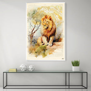 King Lion Canvas Art Clock Canvas