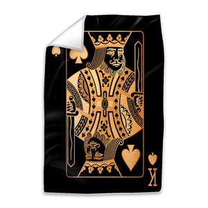 King Of Spades Gold Easy Build Frame Art Easy Build Frame & Fabric Print / 24 x 36in Clock Canvas