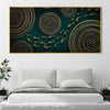 Koi Circles in Emerald Canvas Art Clock Canvas
