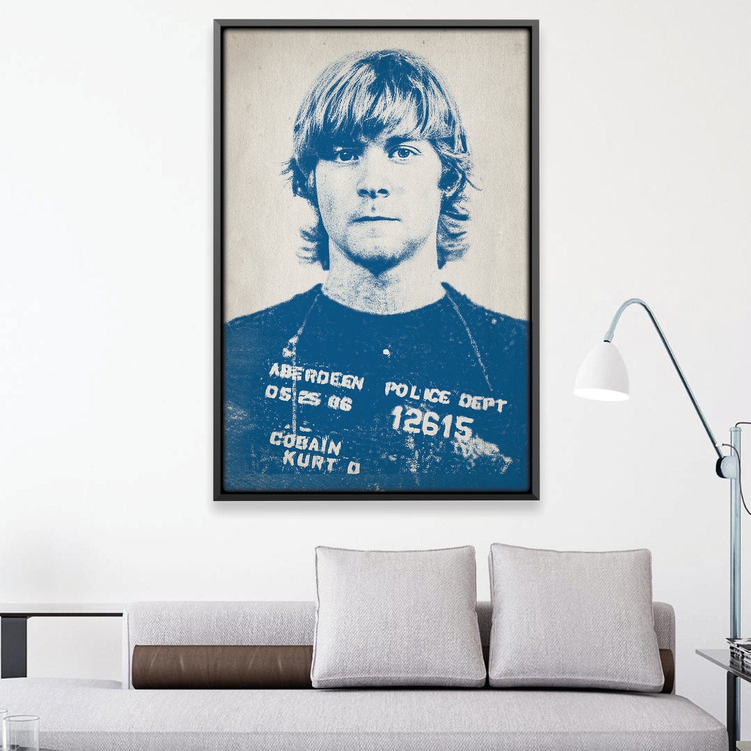 Kurt Cobain Mugshot Blue Canvas product thumbnail