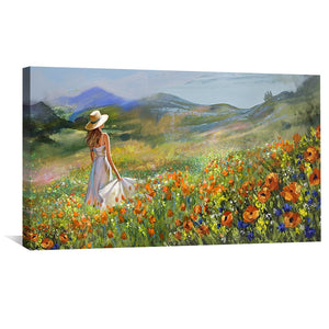 Lady of the Meadow Canvas Art Clock Canvas