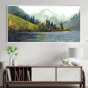 Lakes and Slopes Canvas Art Clock Canvas