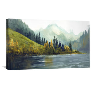 Lakes and Slopes Canvas Art Clock Canvas