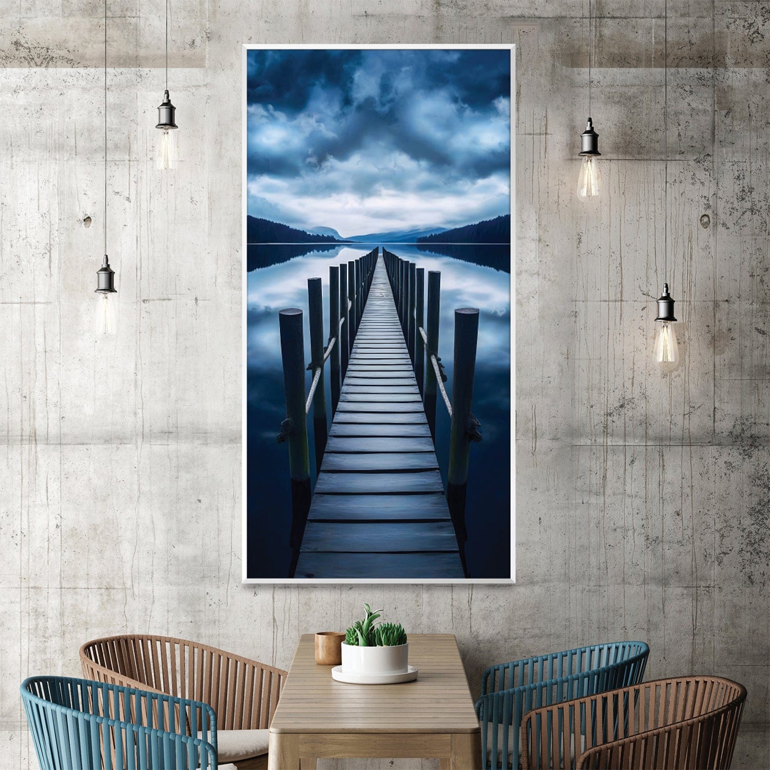 Lakeside Dock Canvas Art Clock Canvas