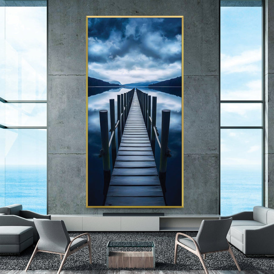 Lakeside Dock Canvas Art Clock Canvas
