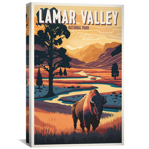 Lamar Valley Canvas Art Clock Canvas