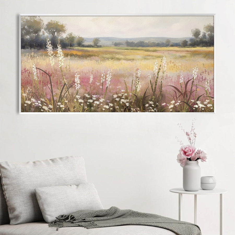 Lavender Hill Rise Canvas Art Clock Canvas
