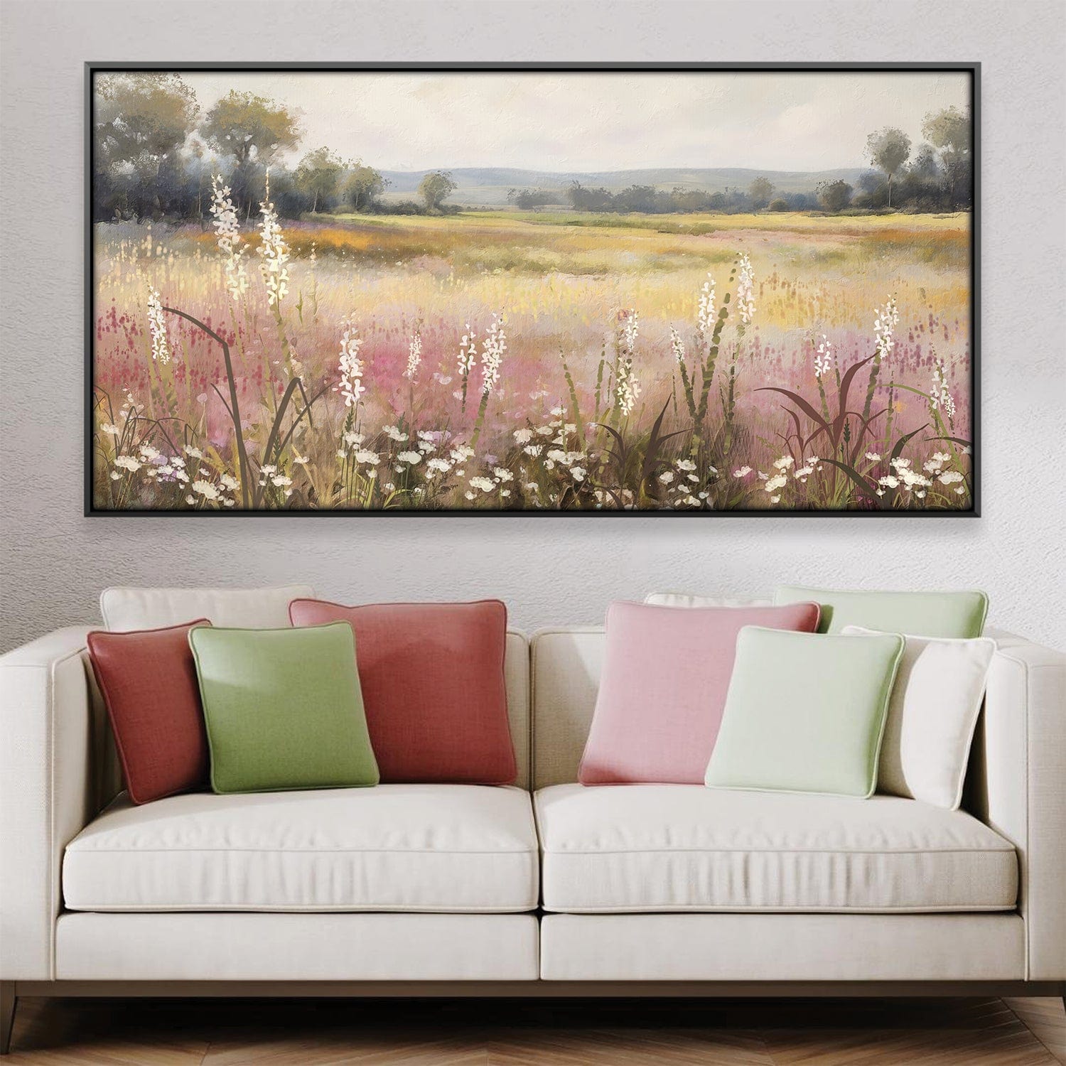 Lavender Hill Rise Canvas Art Clock Canvas