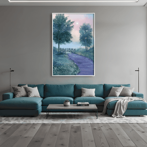 Lavender Mist Path Canvas Art Clock Canvas