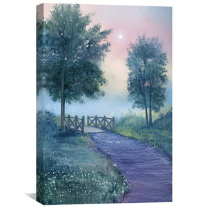 Lavender Mist Path Canvas Art Clock Canvas
