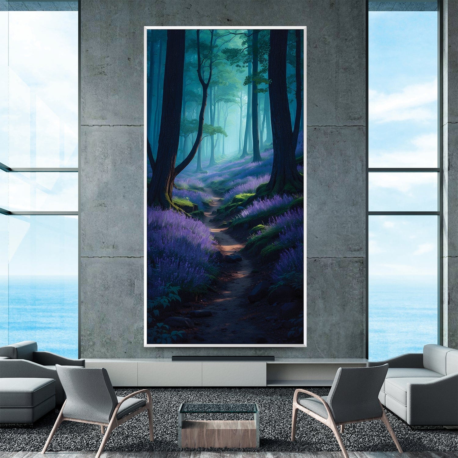 Lavender Mist Trail Canvas Art Clock Canvas
