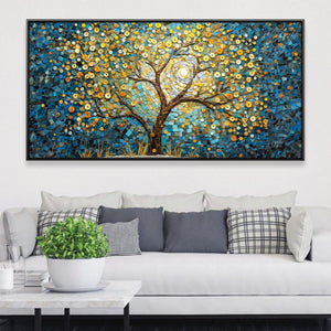 Layered Shapes Tree Canvas Art Clock Canvas