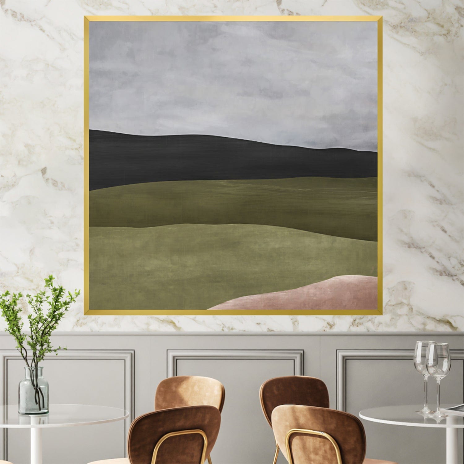 Layers and Strokes Canvas Art Clock Canvas