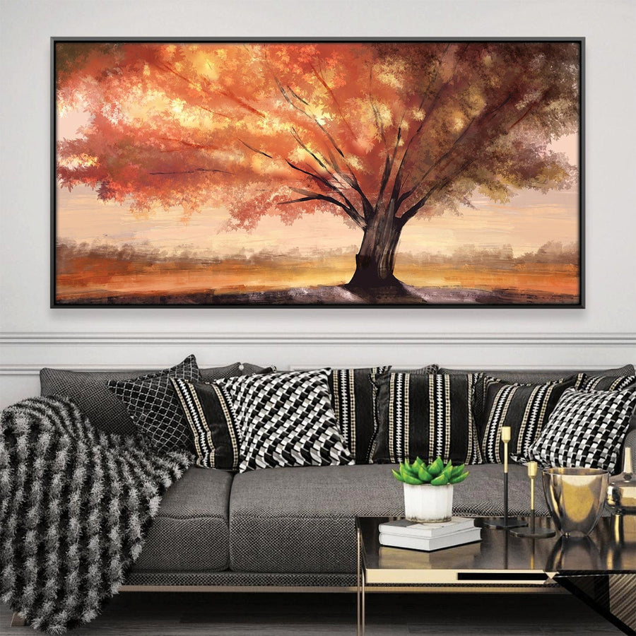 Leaf Ablaze Canvas Art 20 x 10in / Canvas Clock Canvas