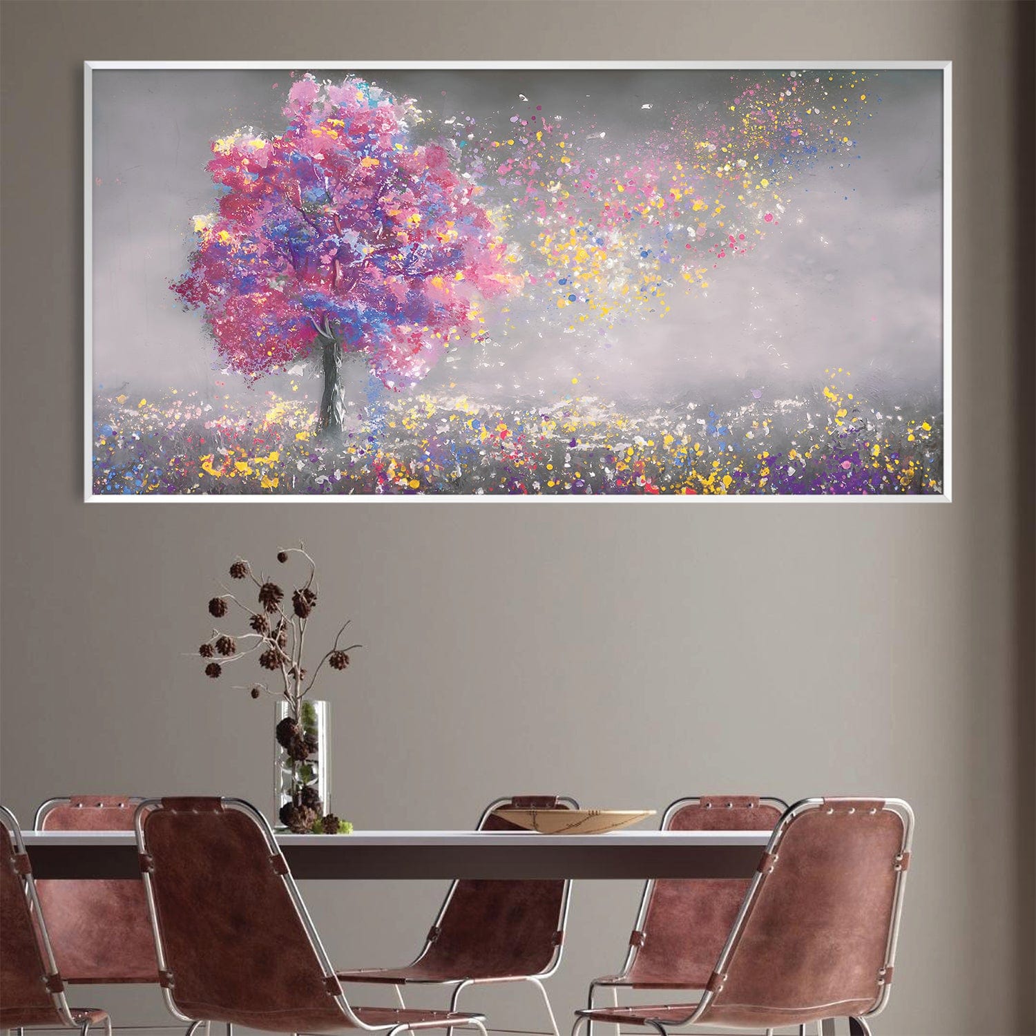 Leaves in the Breeze Canvas Art Clock Canvas