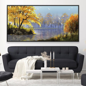 Light Along the Bank Canvas Art 20 x 10in / Canvas Clock Canvas