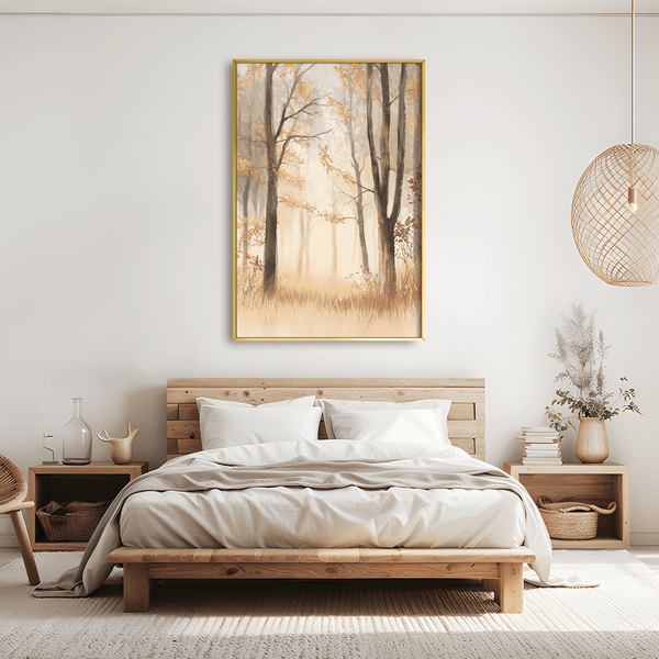 Light Autumn Canvas Art Clock Canvas
