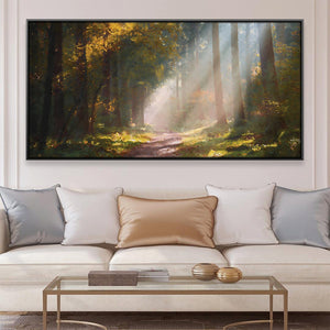 Light Through The Trees Canvas Art 50 x 25cm / Rolled Prints Clock Canvas