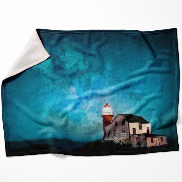 Lighthouse and the Stars Blanket Blanket 75 x 100cm Clock Canvas