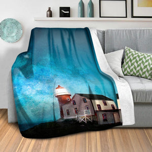Lighthouse and the Stars Blanket Blanket Clock Canvas