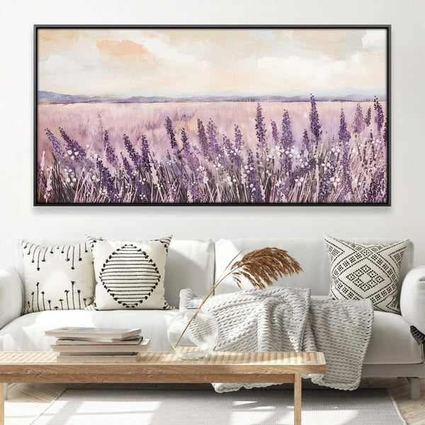 Lilac Meadow Canvas Art 20 x 10in / Canvas Clock Canvas