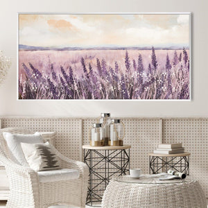 Lilac Meadow Canvas Art Clock Canvas