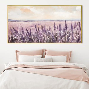 Lilac Meadow Canvas Art Clock Canvas