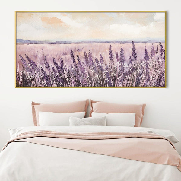 Lilac Meadow Canvas Art Clock Canvas
